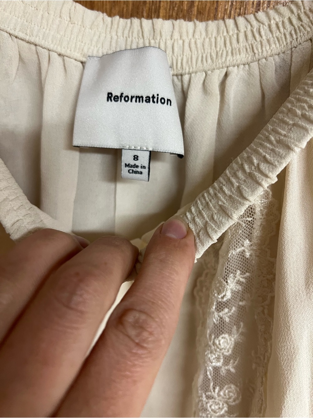 Reformation Cream Tiered Lace Maxi Skirt - Picture 4 of 5